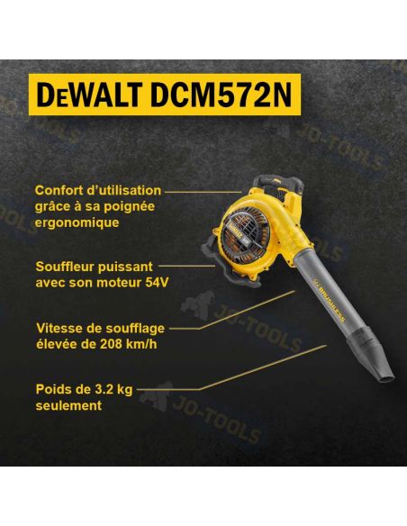 Infographie Souffleur DeWalt 54V XR FLEXVOLT Li-Ion Brushless DCM572N
