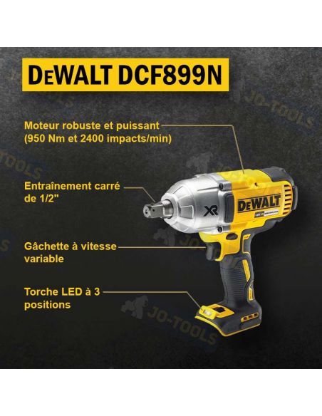 infographie boulonneuse a chocs dewalt 18v dcf899nt-xj