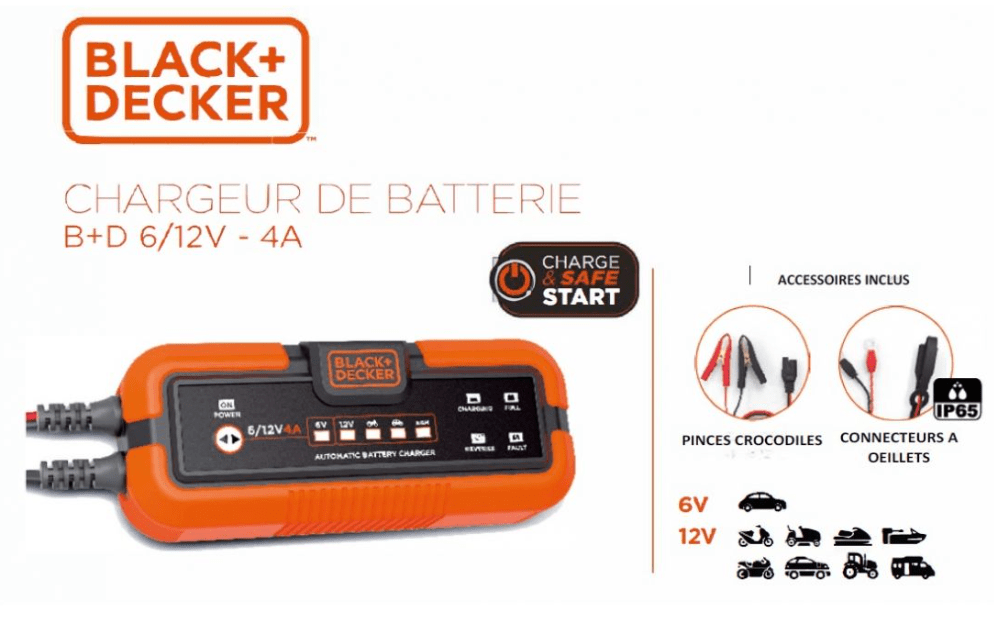 infographie chargeur batterie black et decker 12v bxae00022